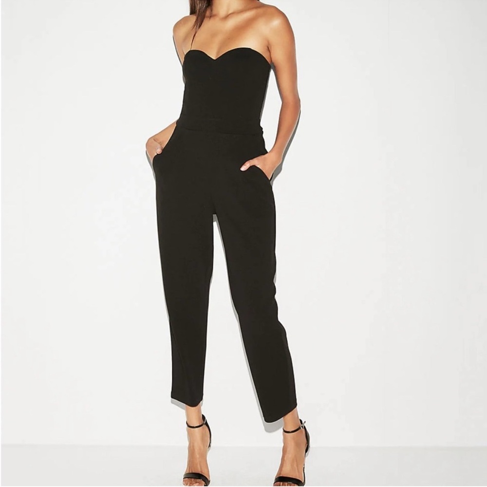 Express Black velvet jumpsuit- perfect for new years!